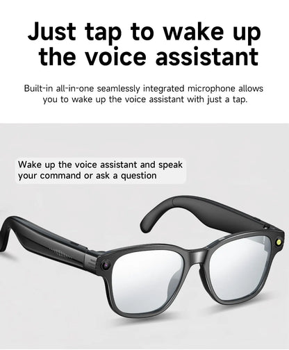 Smart Glasses Wireless Bluetooth Call Voice Assistant TWS Earphones AI Translation Anti-glare Audio Sunglasses with Mic Speaker