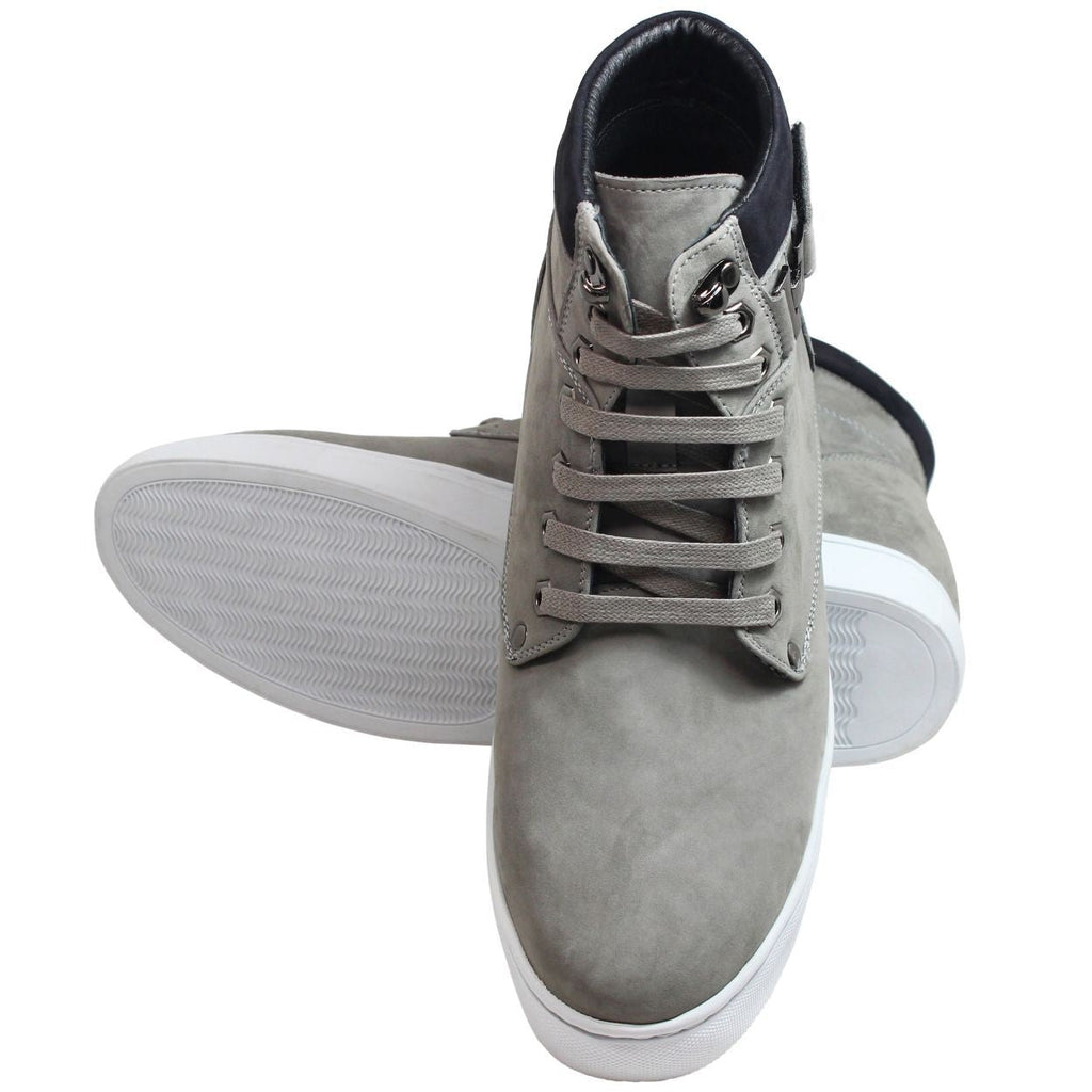 Men's Nubuck Grey High Top Sneak-Boot T53120