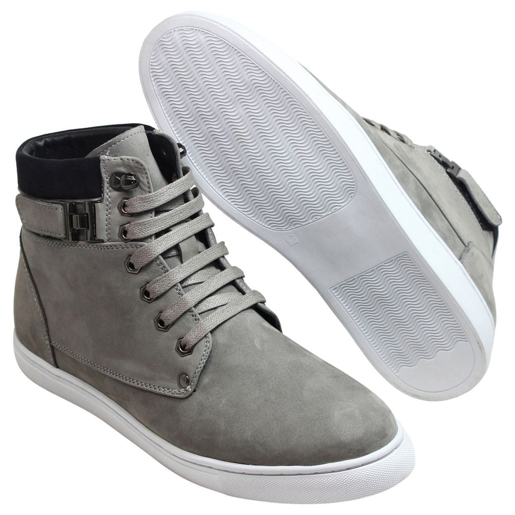 Men's Nubuck Grey High Top Sneak-Boot T53120