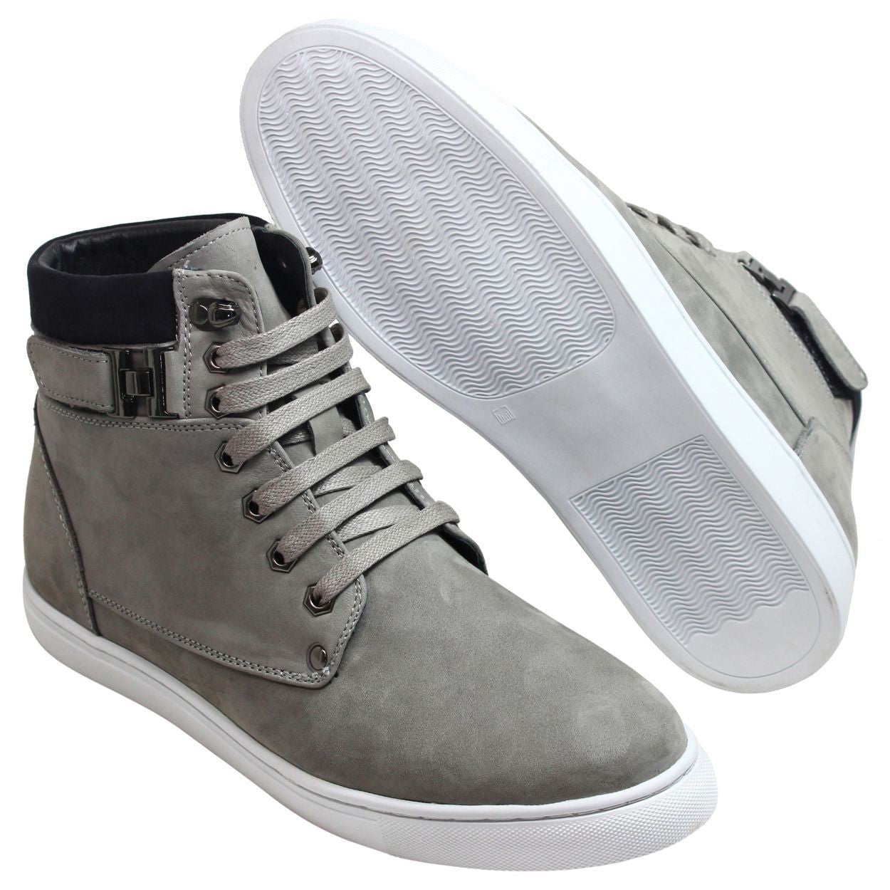 Men's Nubuck Grey High Top Sneak-Boot T53120