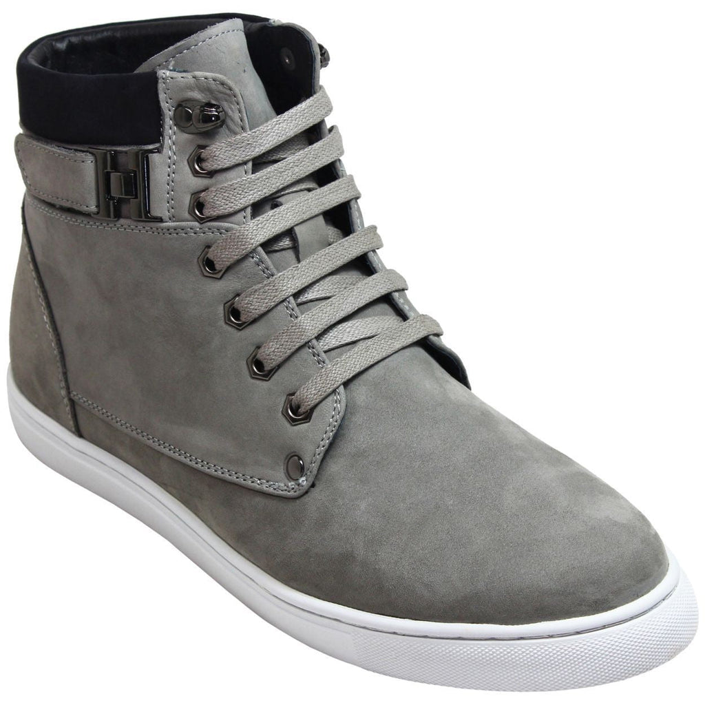 Men's Nubuck Grey High Top Sneak-Boot T53120